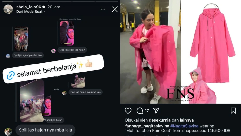 Harga jas hujan Nagita Slavina yang viral saat nonton konser BLACKPINK [Instagram]
